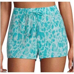 Womens City Streets Woven Shorts Teal Mermaid Tie Dye Swim Cover Up Shorts  Sz L
